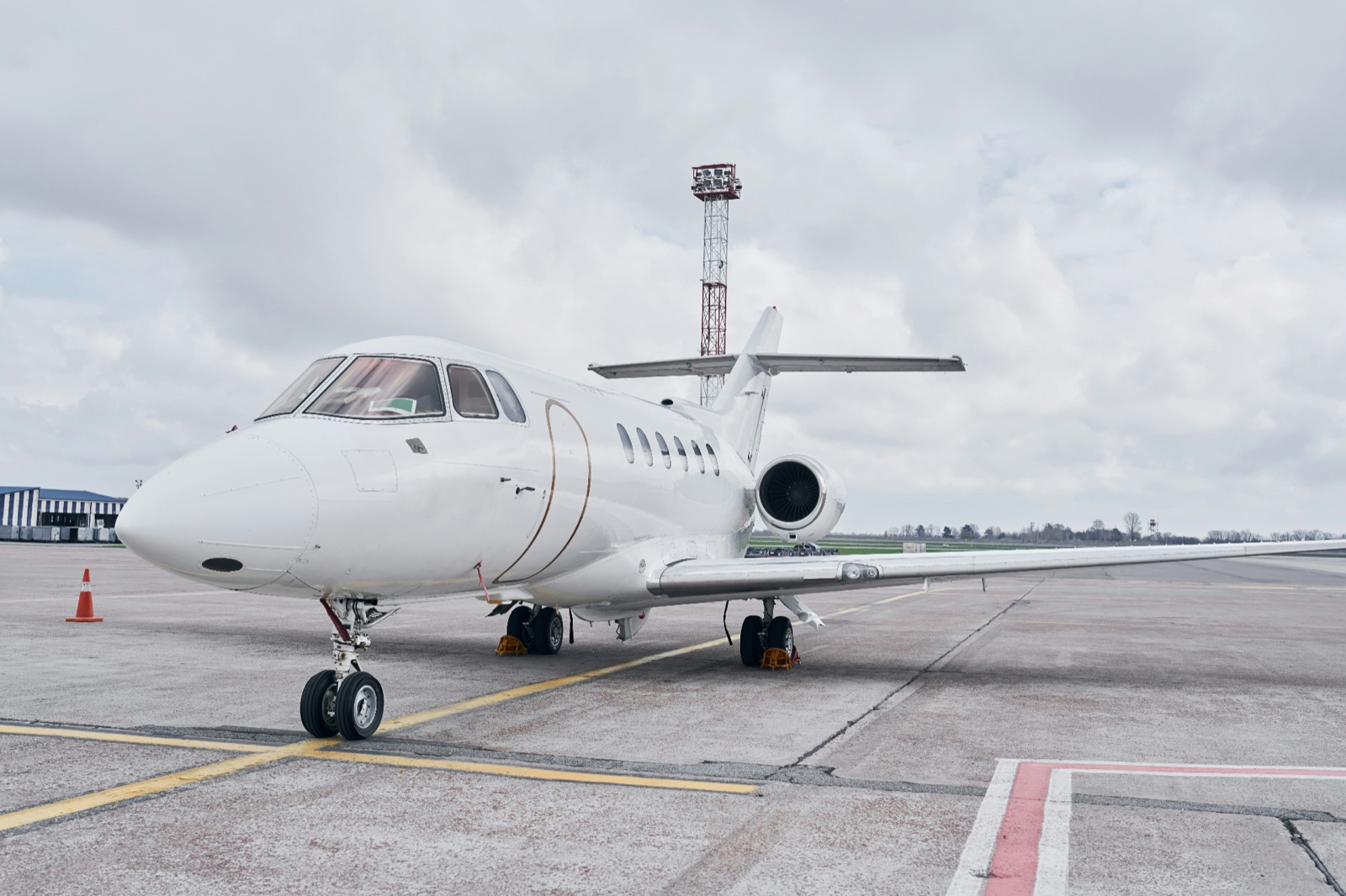 Private jet detailed on the ramp near Durham by Obsidian Detail Studios