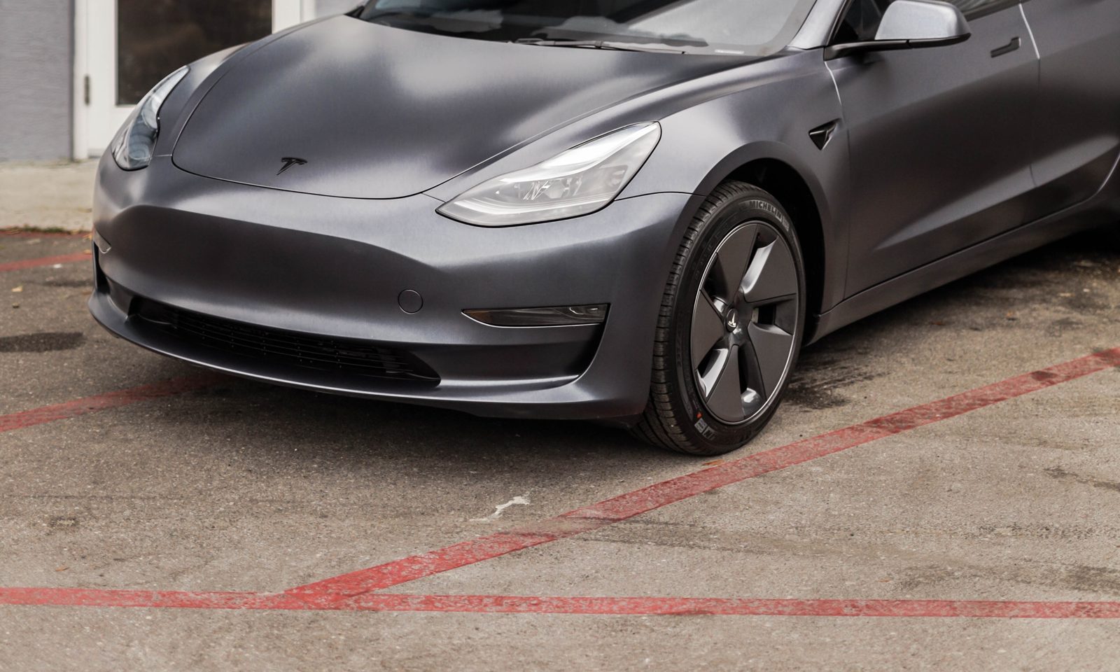 Detailed Tesla Model 3 after a mobile detail in Durham